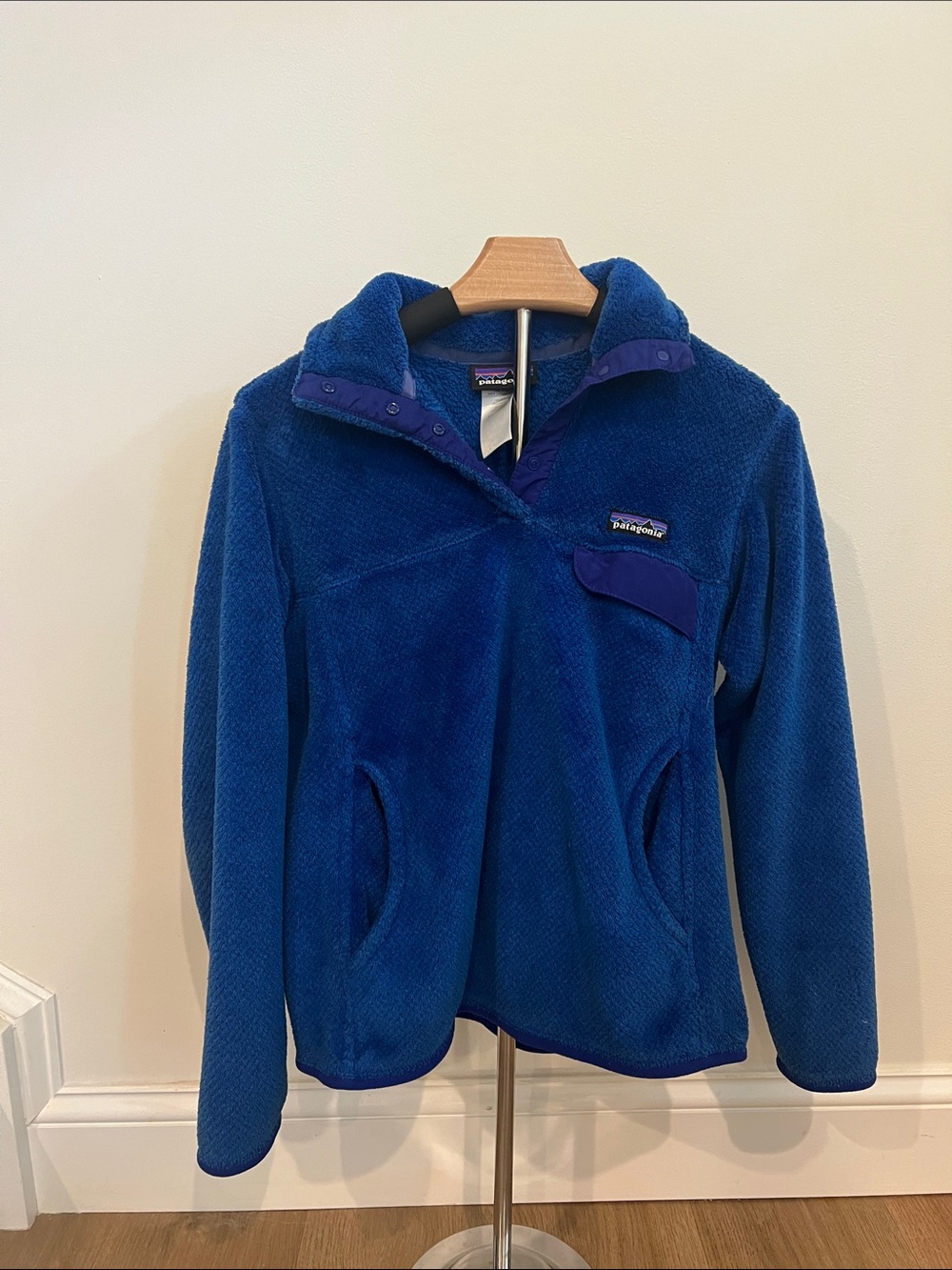 Patagonia Royal Blue Fleece Snap Pullover Womens Small